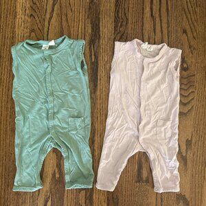 Bundle of Kyte Baby Sleeveless Rompers in size 0-3 months